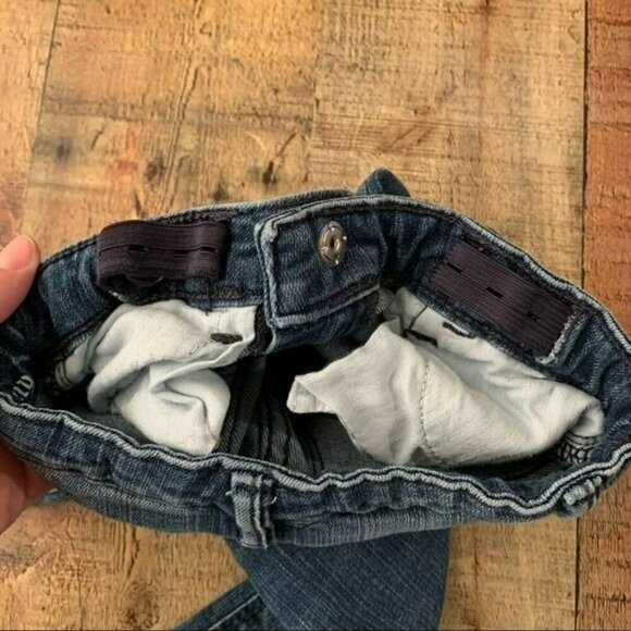 Baby girl gap fall red and black Buffalo plaid patch mini skinny jeans - Picture 8 of 9